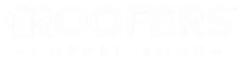Roofers Coffee Shop Logo White Roofers Coffee Shop Logo White